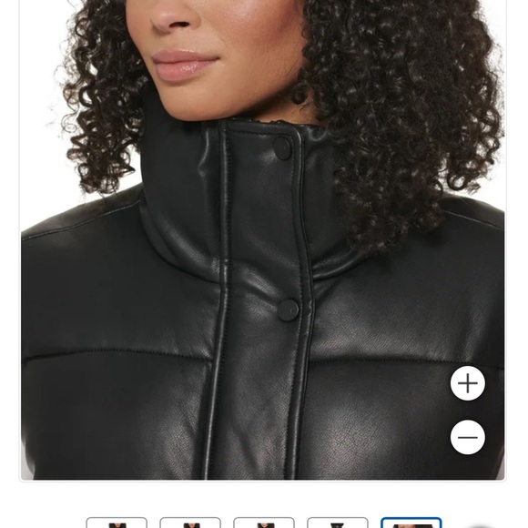 NWT! Marc New York Performance by Andrew Marc PUFFER VEST Faux Leather black new - Picture 10 of 15